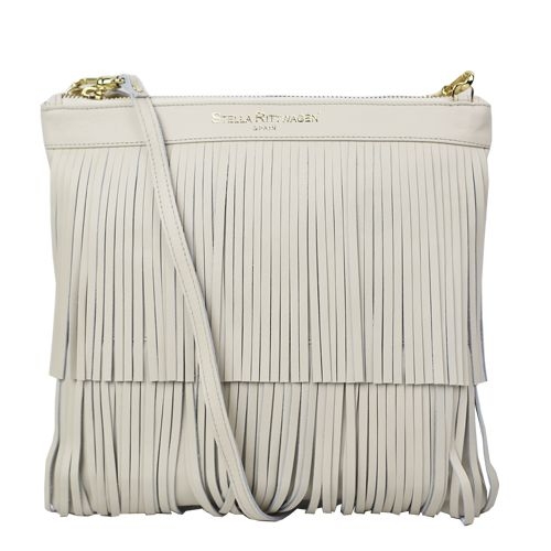 Bolso de flecos beige de  piel primavera verano stella rittwagen